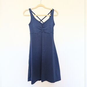 Prana Rebecca Dress Striped Blue Medium Active Workout
